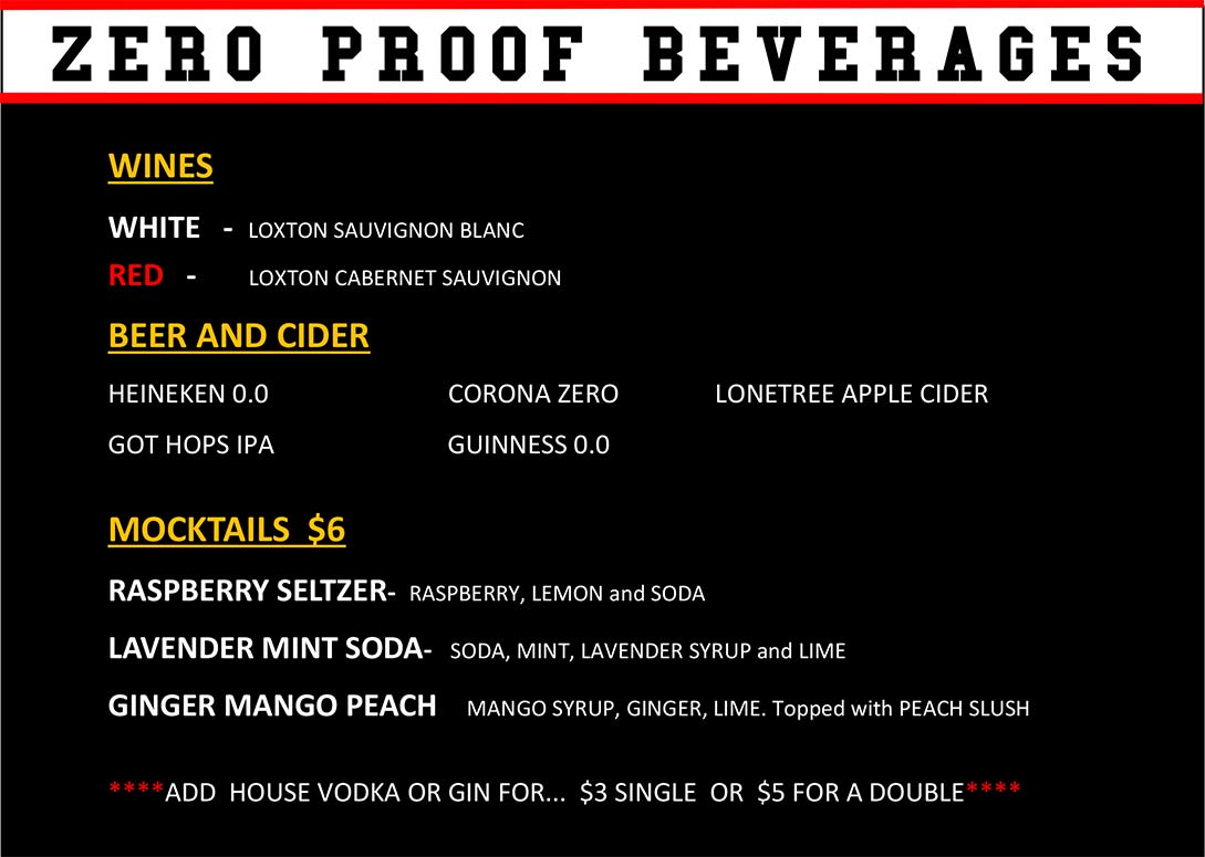image of pub menu
